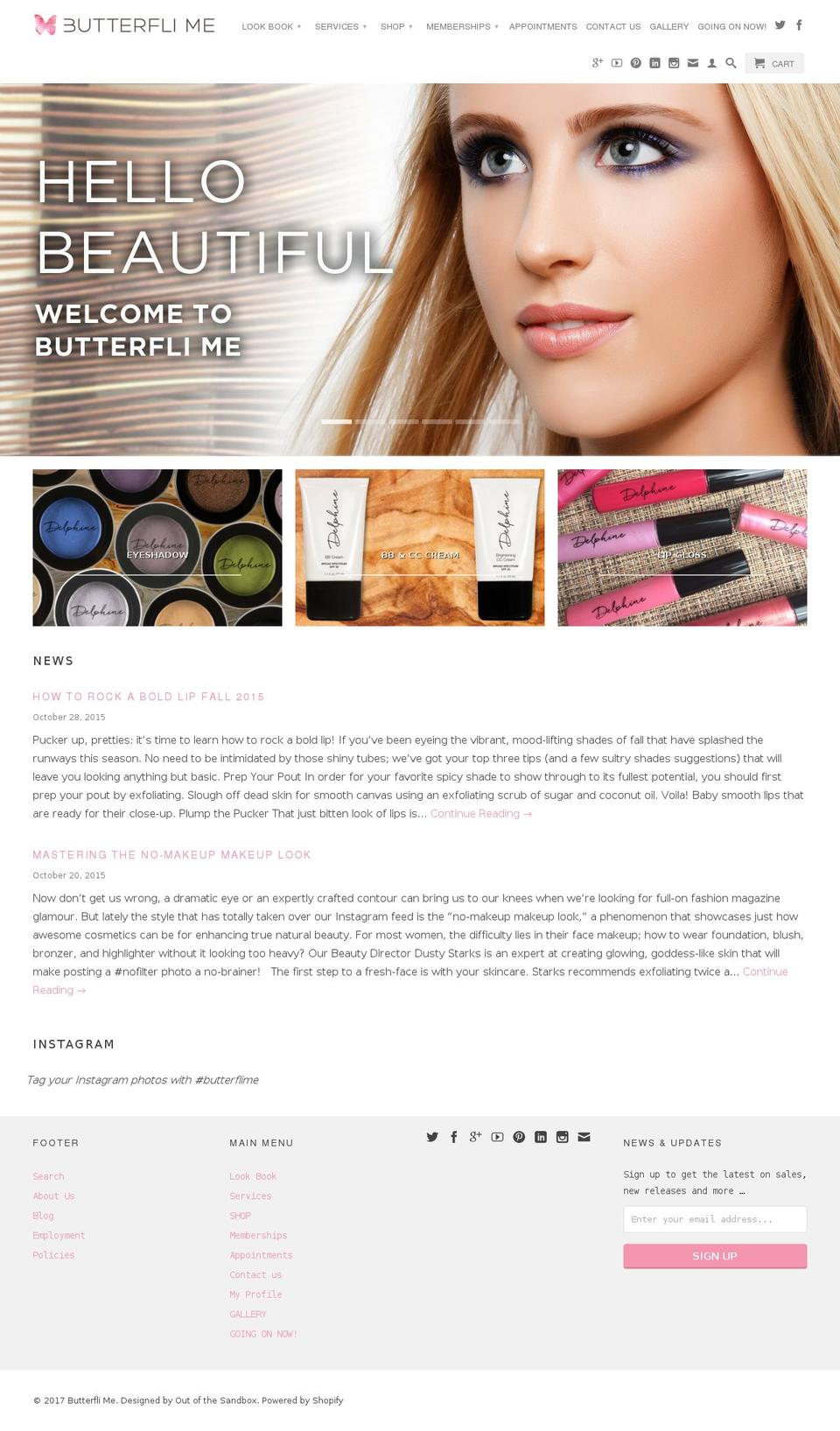 butterflibeauty.com shopify website screenshot