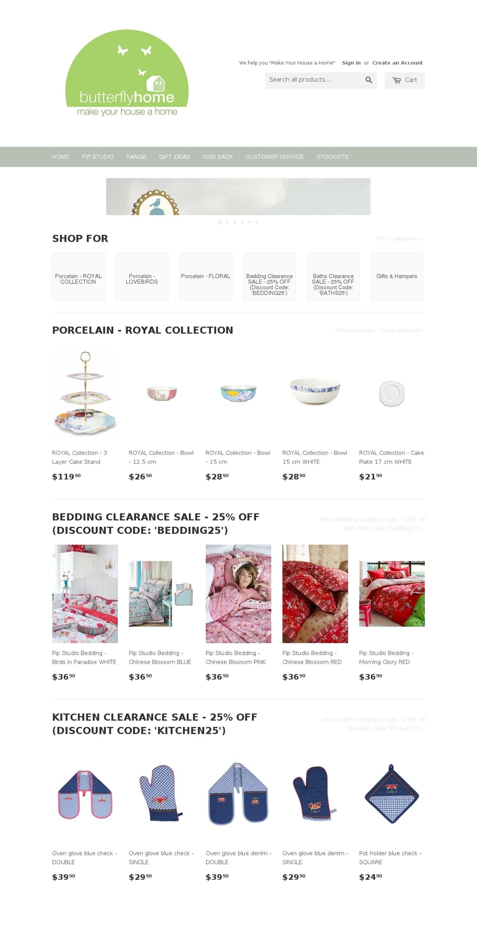 butterfly-home.com shopify website screenshot