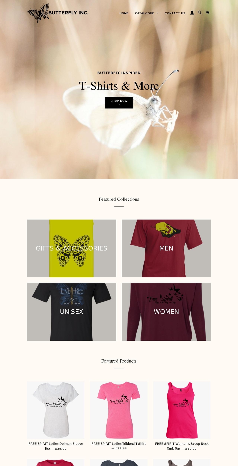 butterfly-inc.com shopify website screenshot