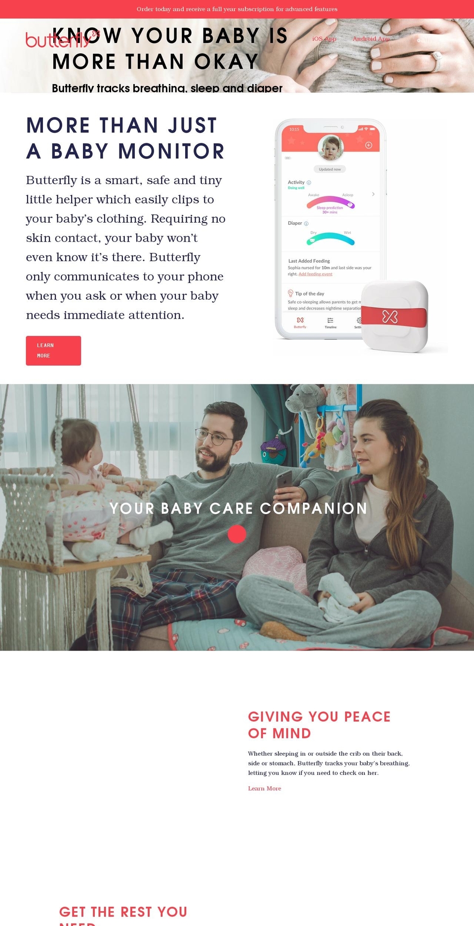 butterfly.care shopify website screenshot