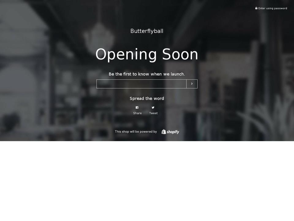 butterflyball.biz shopify website screenshot