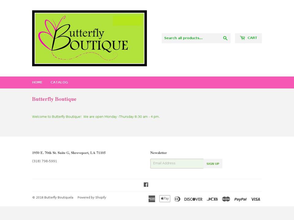 butterflyboutiquela.com shopify website screenshot