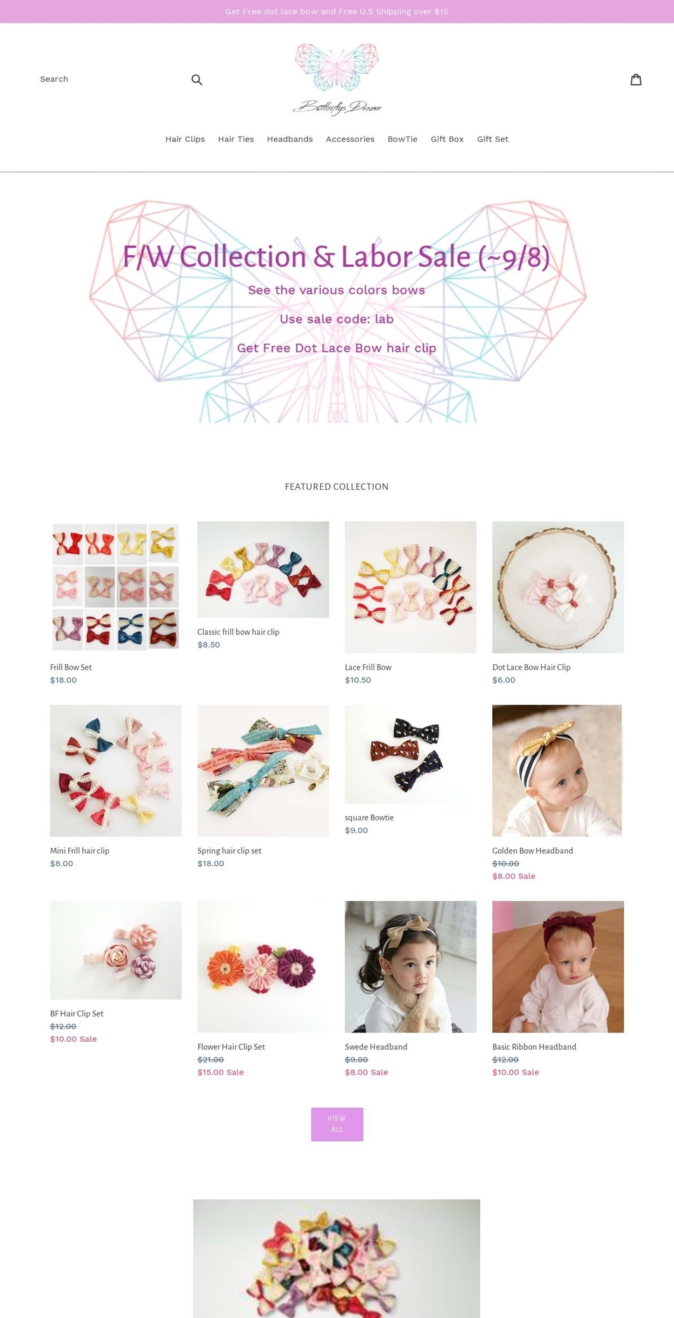 butterflydreamshop.com — Shopify storefront screenshot