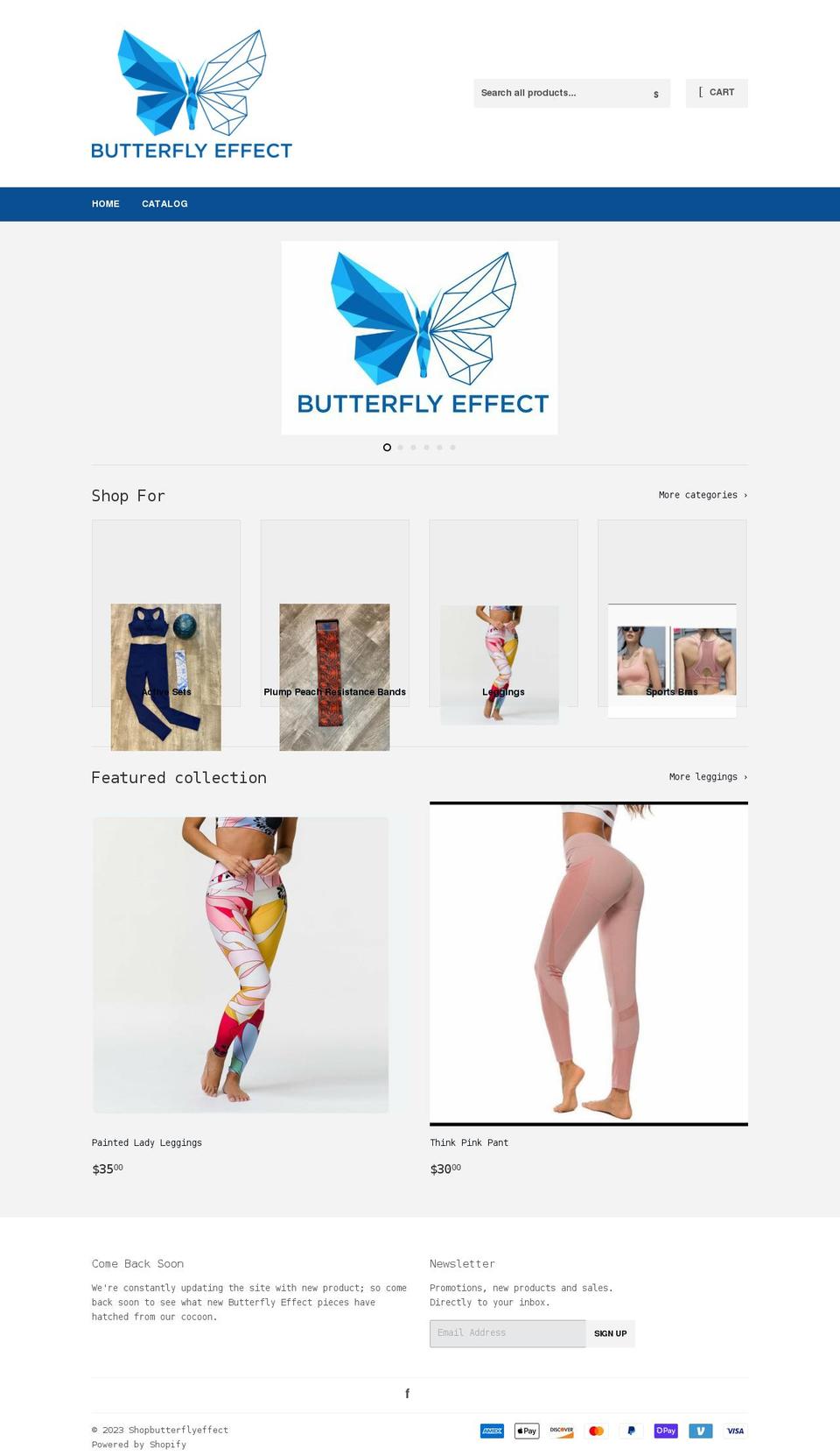 butterflyeffectclothing.com shopify website screenshot