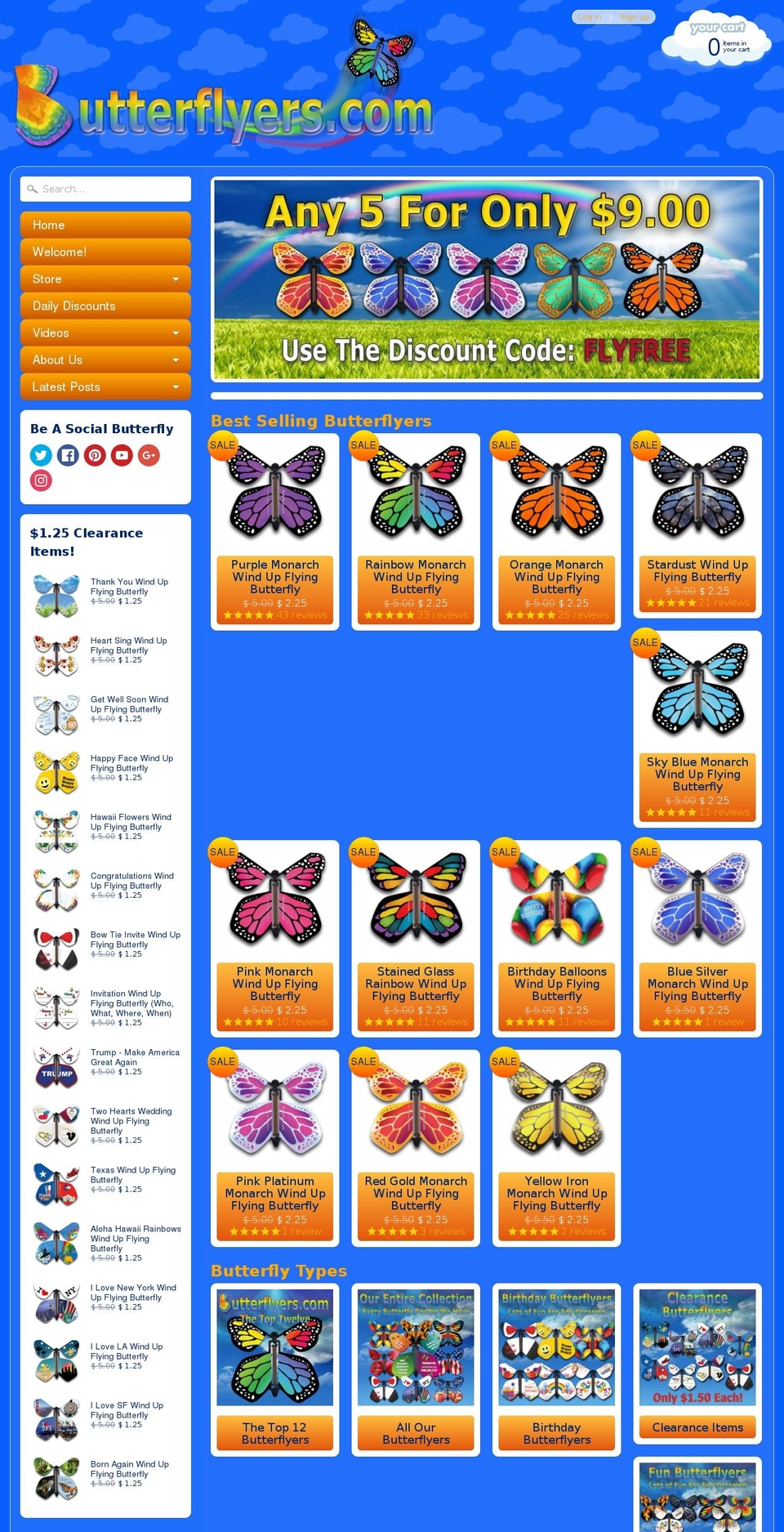 butterflyers.org shopify website screenshot