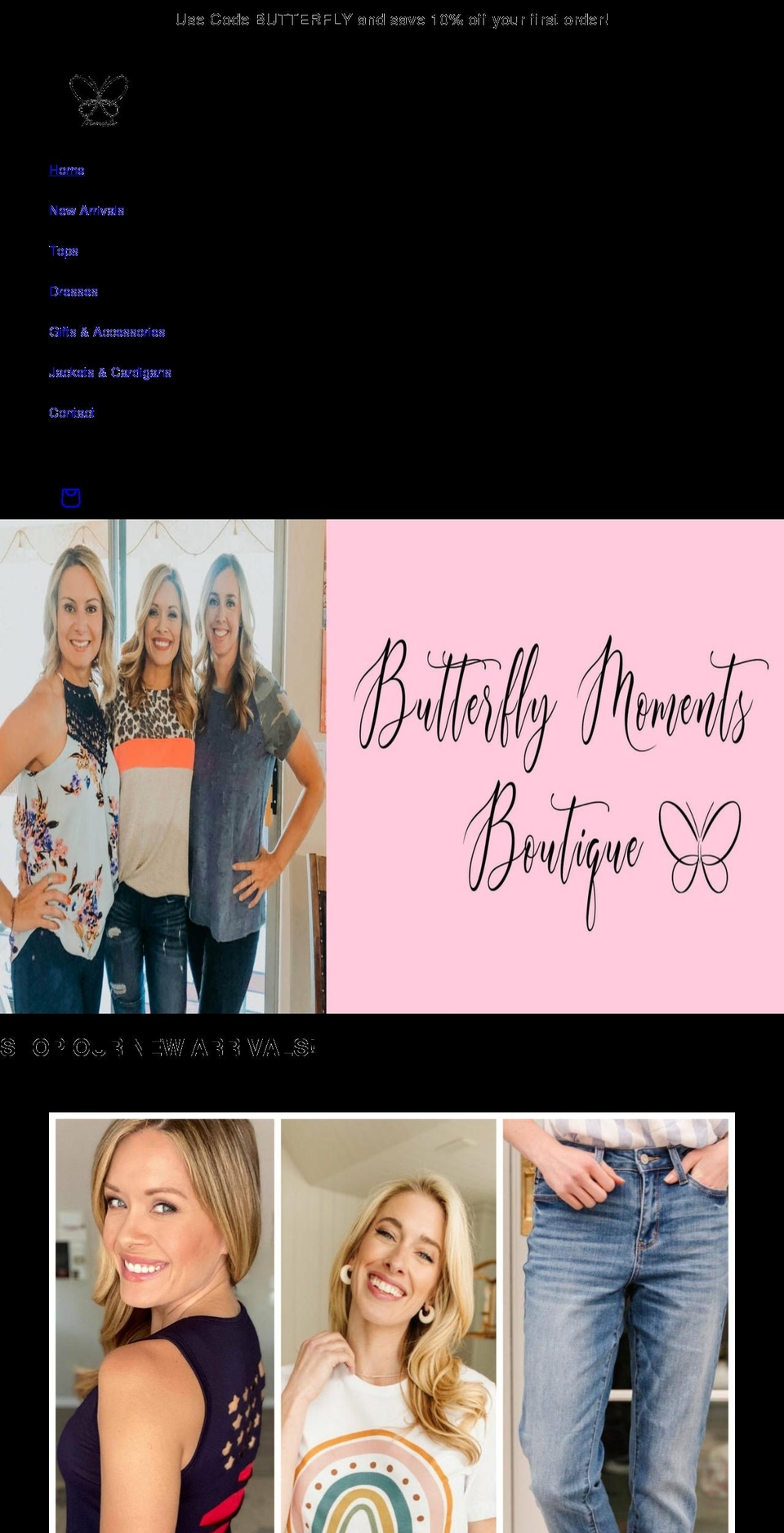 butterflymomentsaz.com — Shopify storefront screenshot