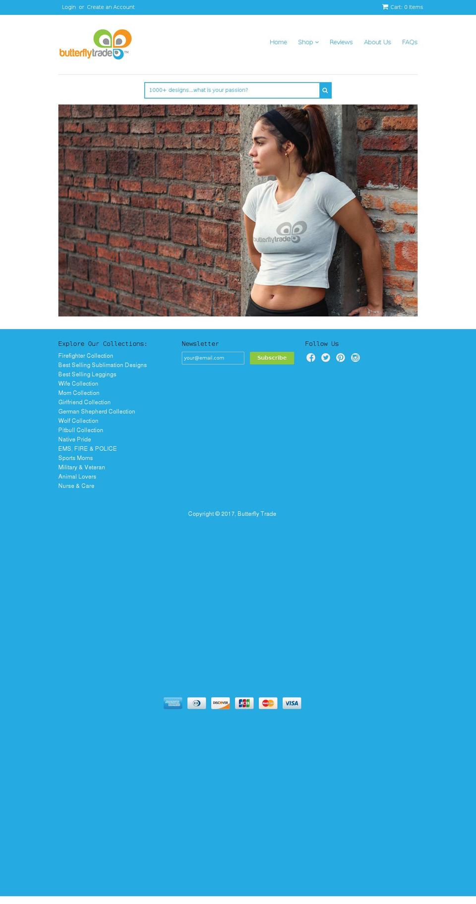 butterflytradeapparel.com shopify website screenshot
