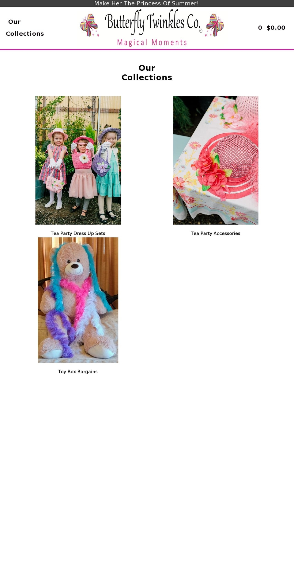butterflytwinklesco.com — Shopify storefront screenshot