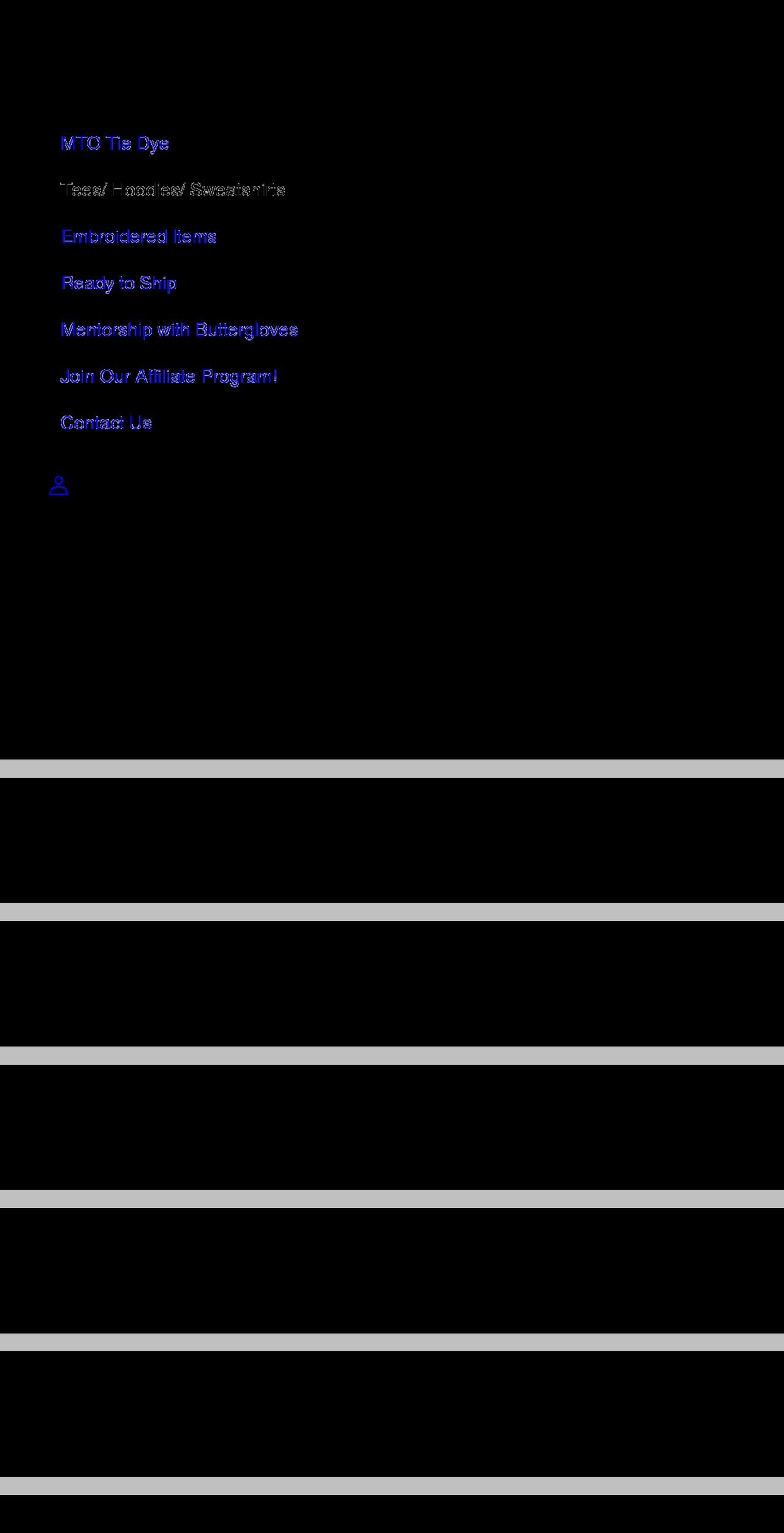 butterglovesdyes.com shopify website screenshot