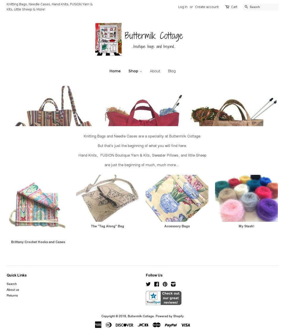 buttermilkcottage.com — Shopify storefront screenshot