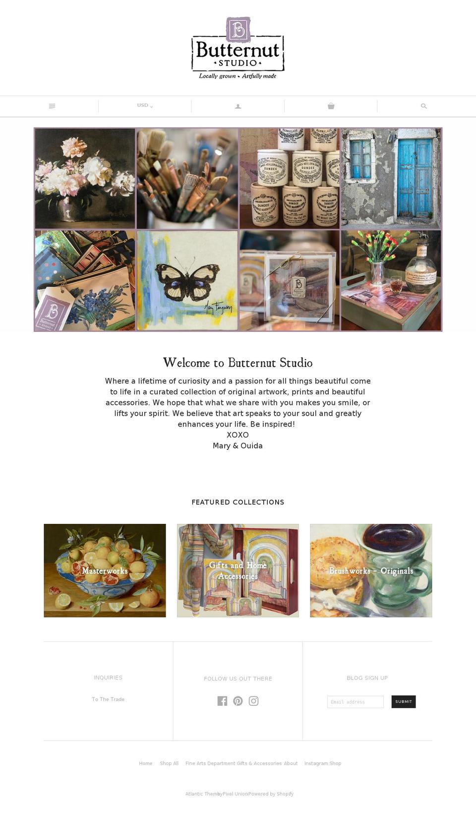 butternutstudio.com shopify website screenshot