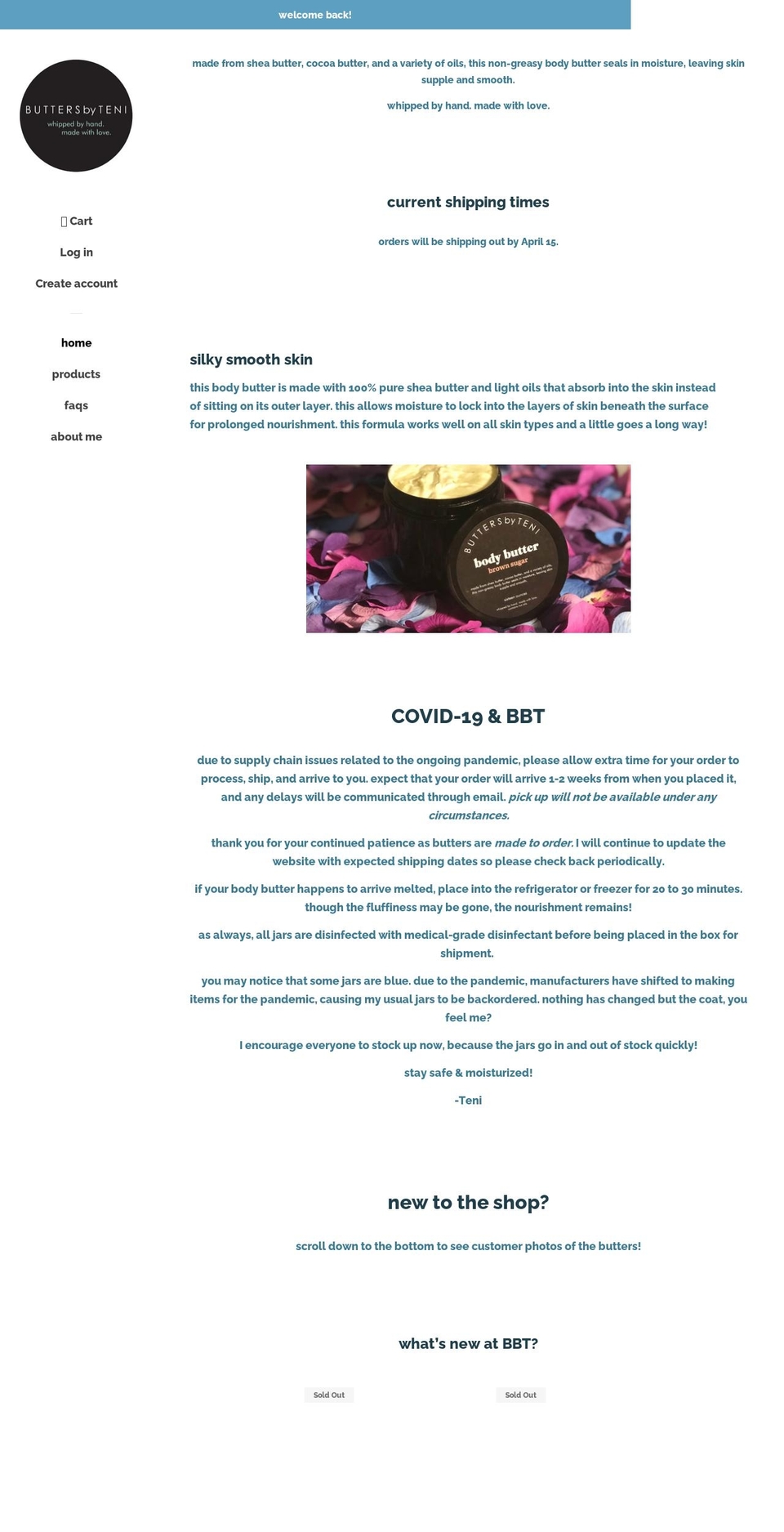 buttersbyteni.com — Shopify storefront screenshot