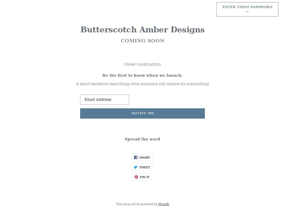 butterscotchamber.com shopify website screenshot