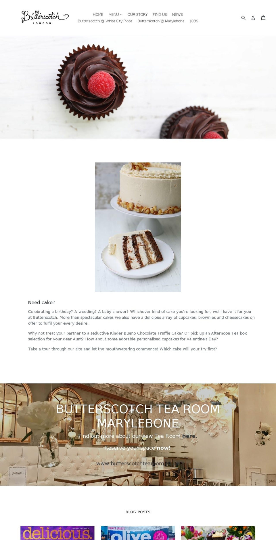 butterscotchbakery.co.uk shopify website screenshot