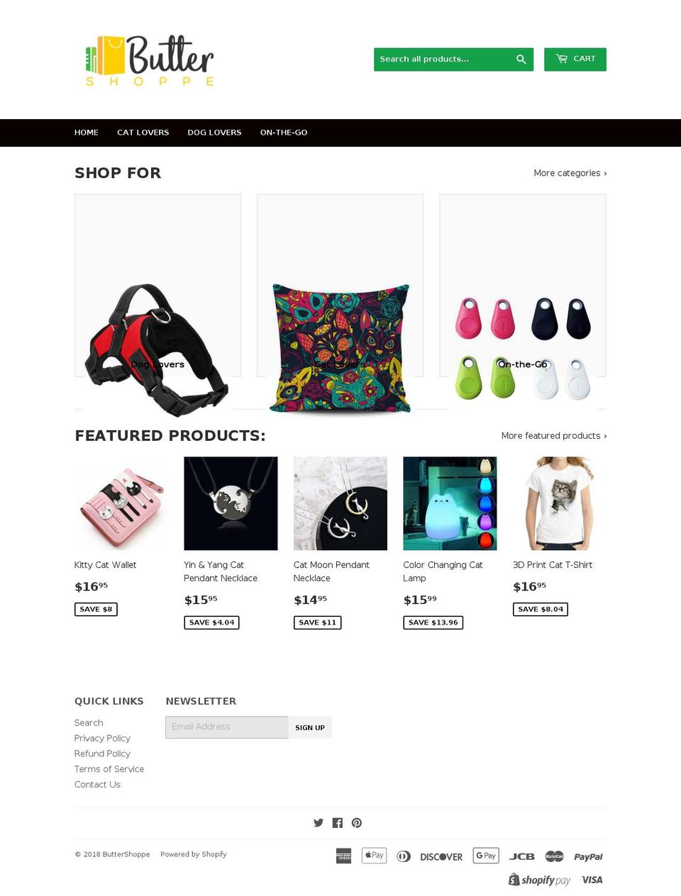 buttershoppe.com — Shopify storefront screenshot