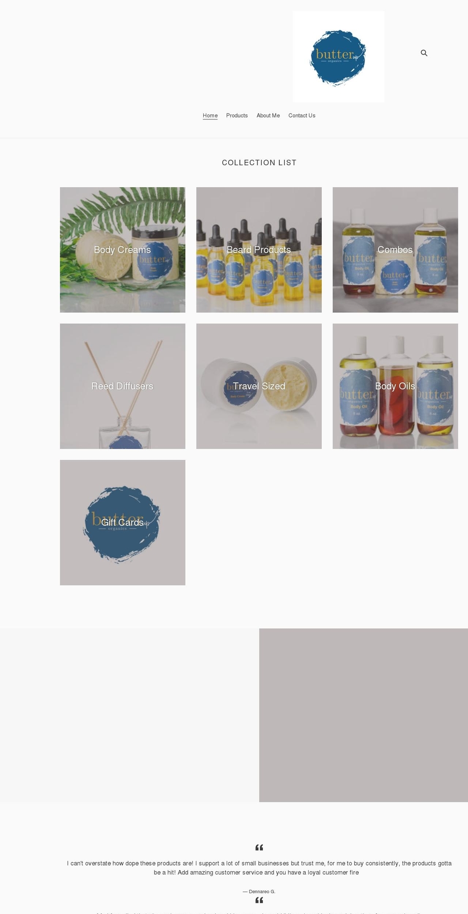 butteruporganics.com shopify website screenshot