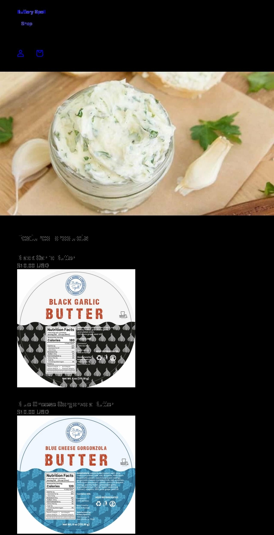 butteryspell.com shopify website screenshot