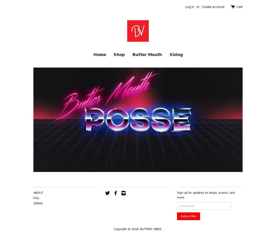 butteryvibes.com shopify website screenshot