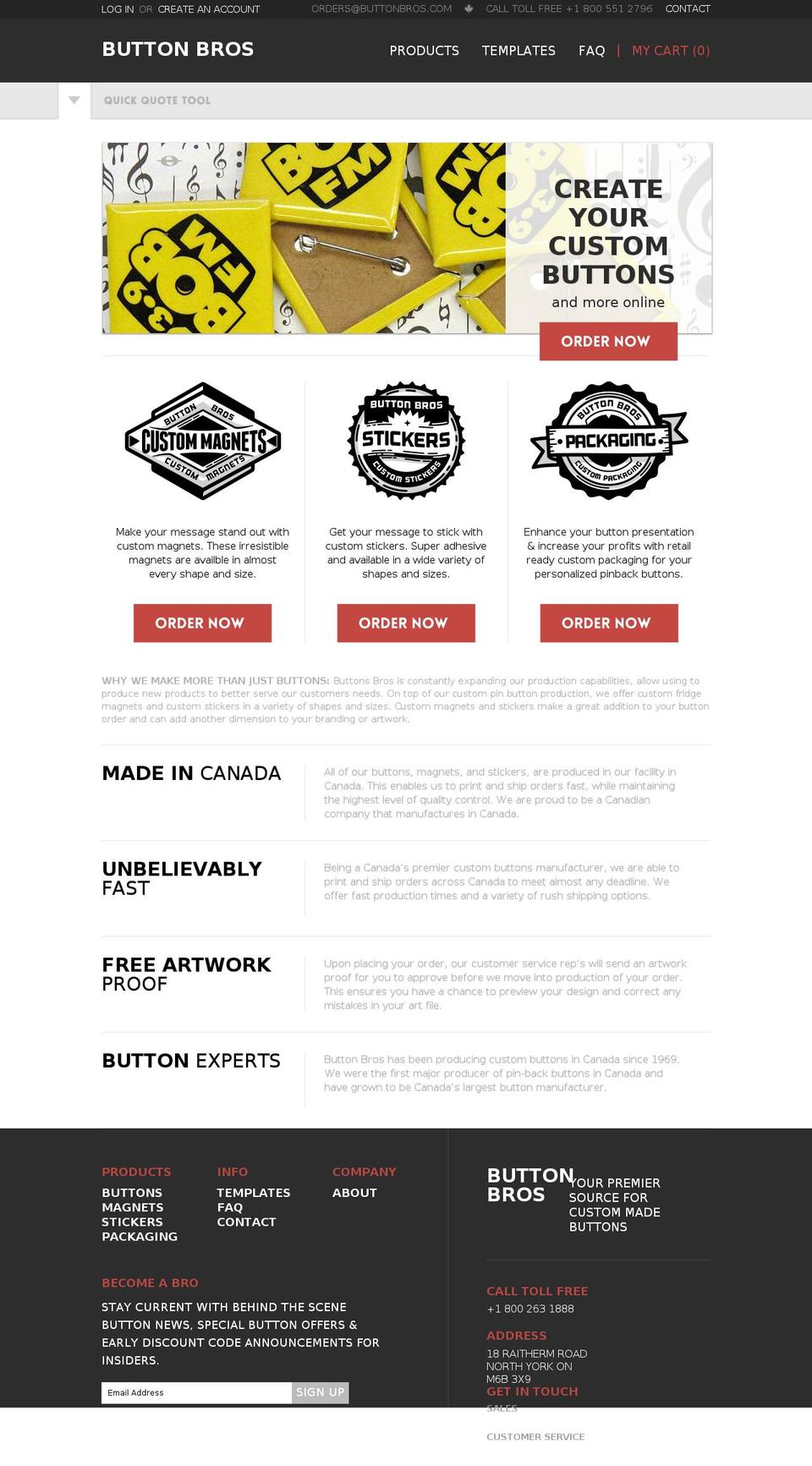 buttonbros.ca shopify website screenshot