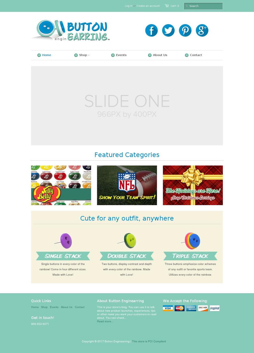 buttonenginearring.com shopify website screenshot