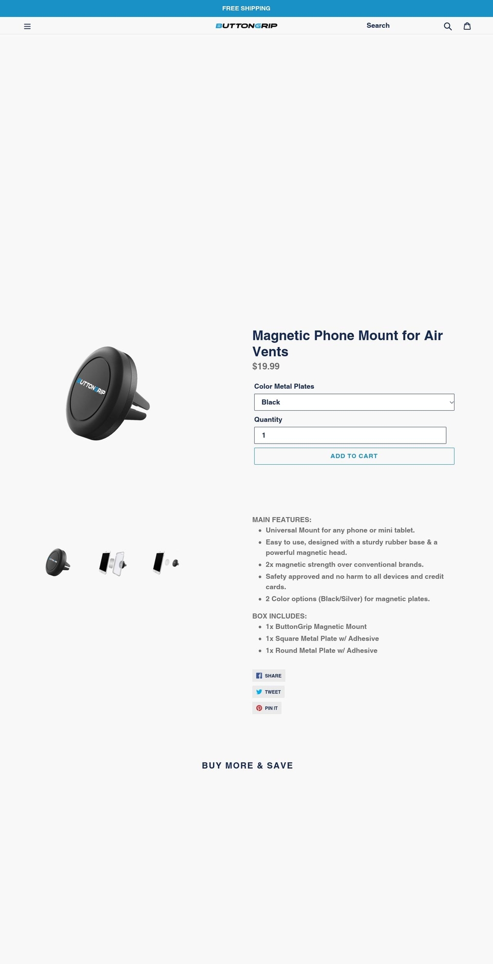 buttongrip.com — Shopify storefront screenshot
