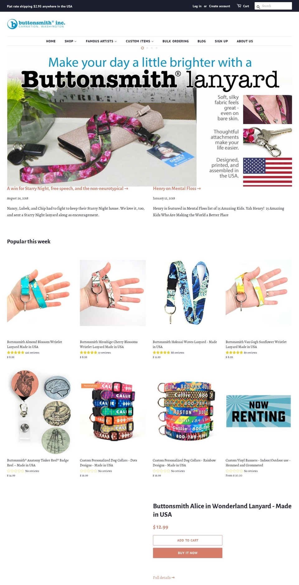 buttonsmith.com — Shopify storefront screenshot