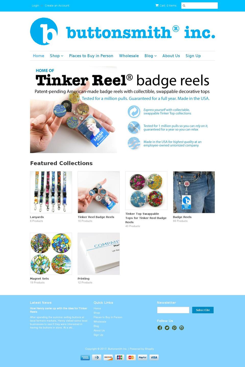 buttonsmithinc.com shopify website screenshot