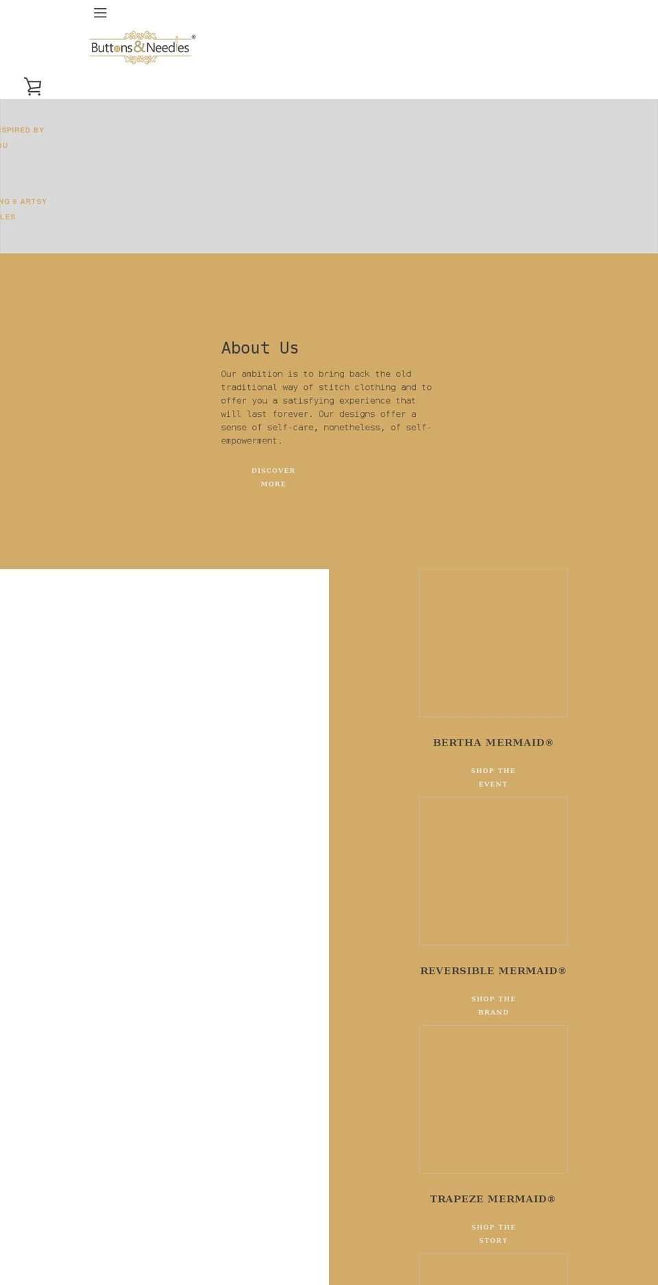 buttonsneedles.com shopify website screenshot