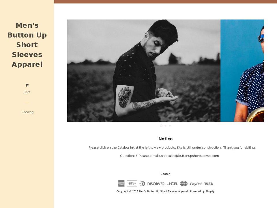 buttonupshortsleeves.com — Shopify storefront screenshot