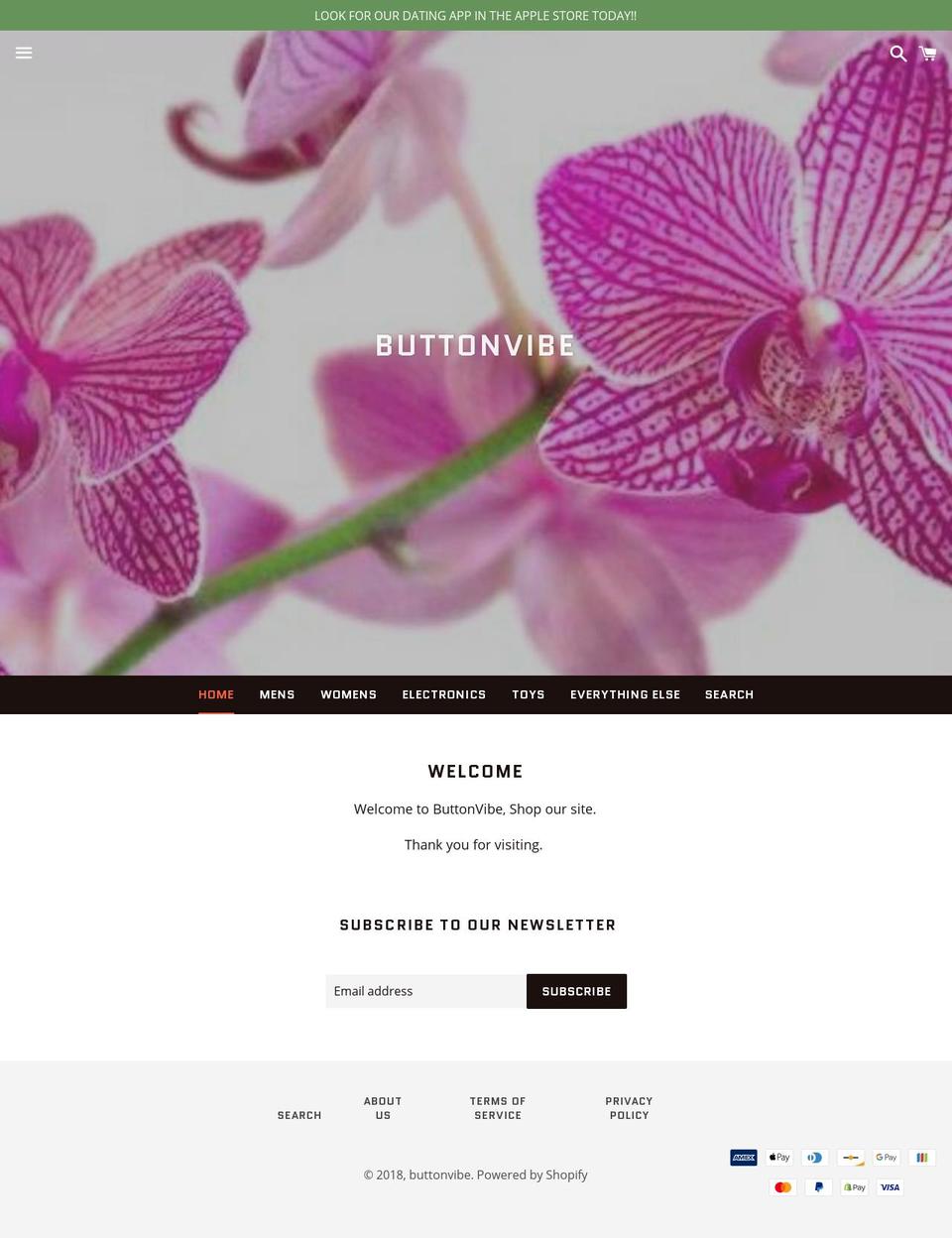 buttonvibe.com — Shopify storefront screenshot
