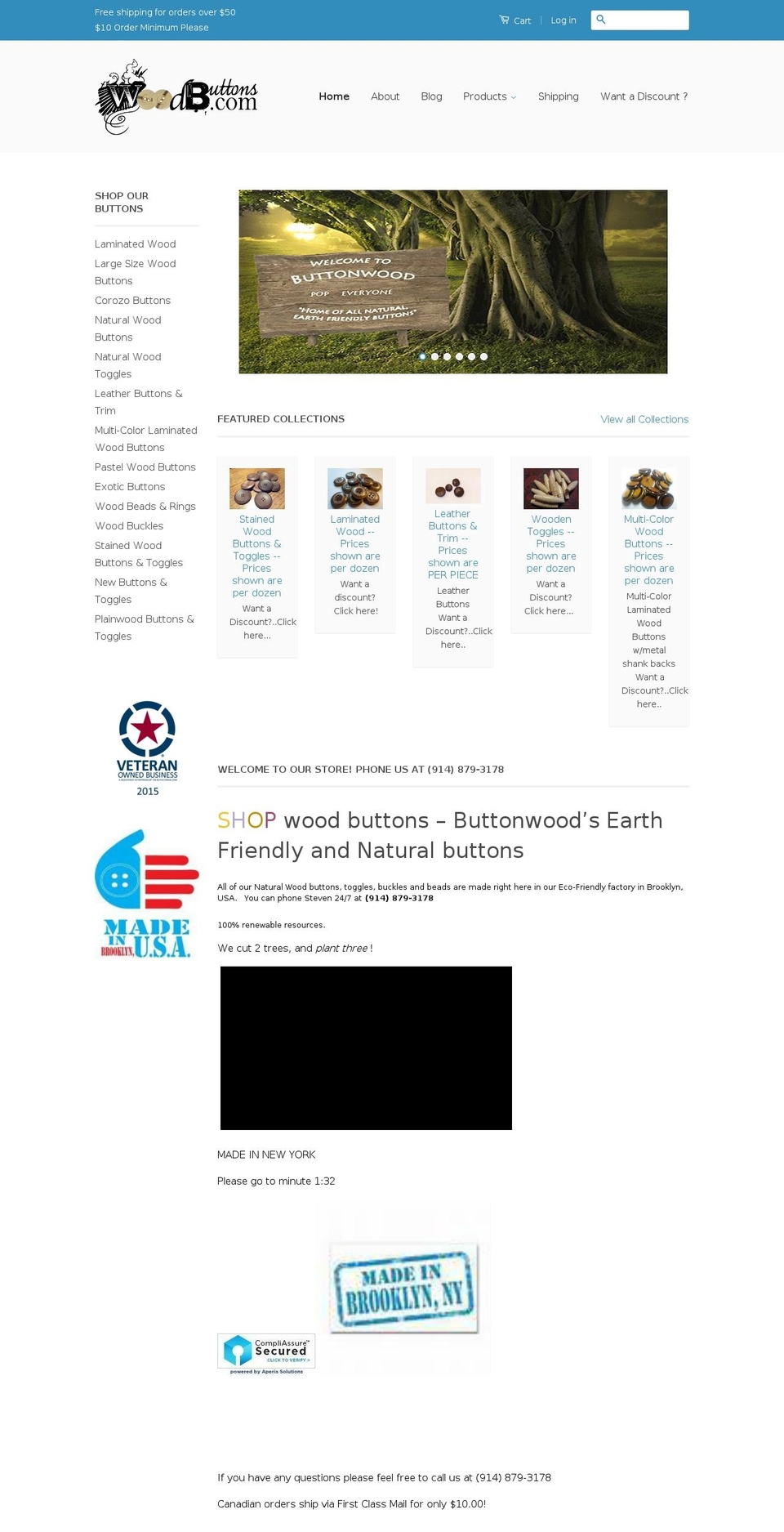 buttonwoodcorp.com — Shopify storefront screenshot