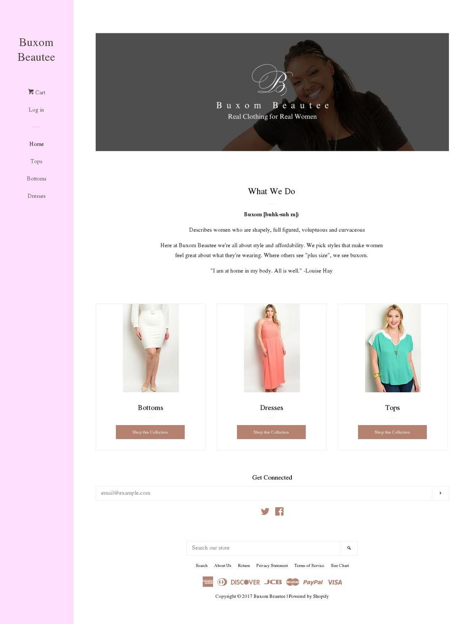 buxombeautee.com shopify website screenshot