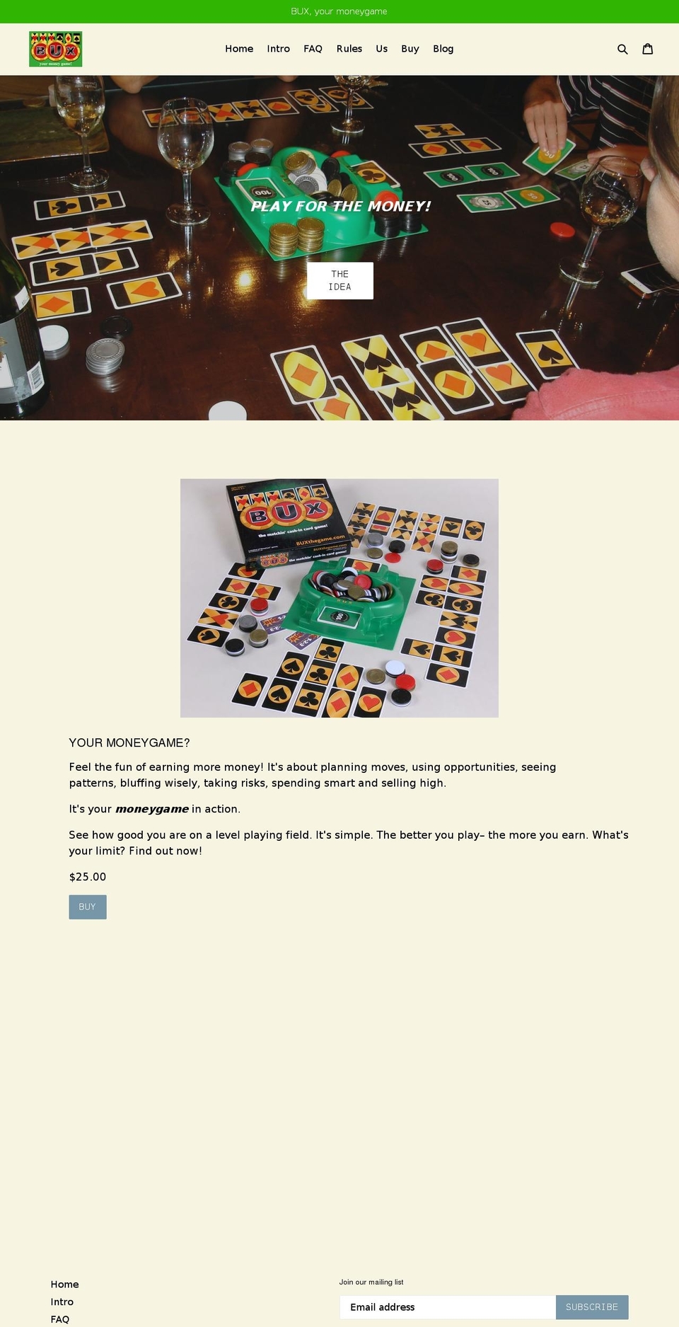 buxthegame.com shopify website screenshot