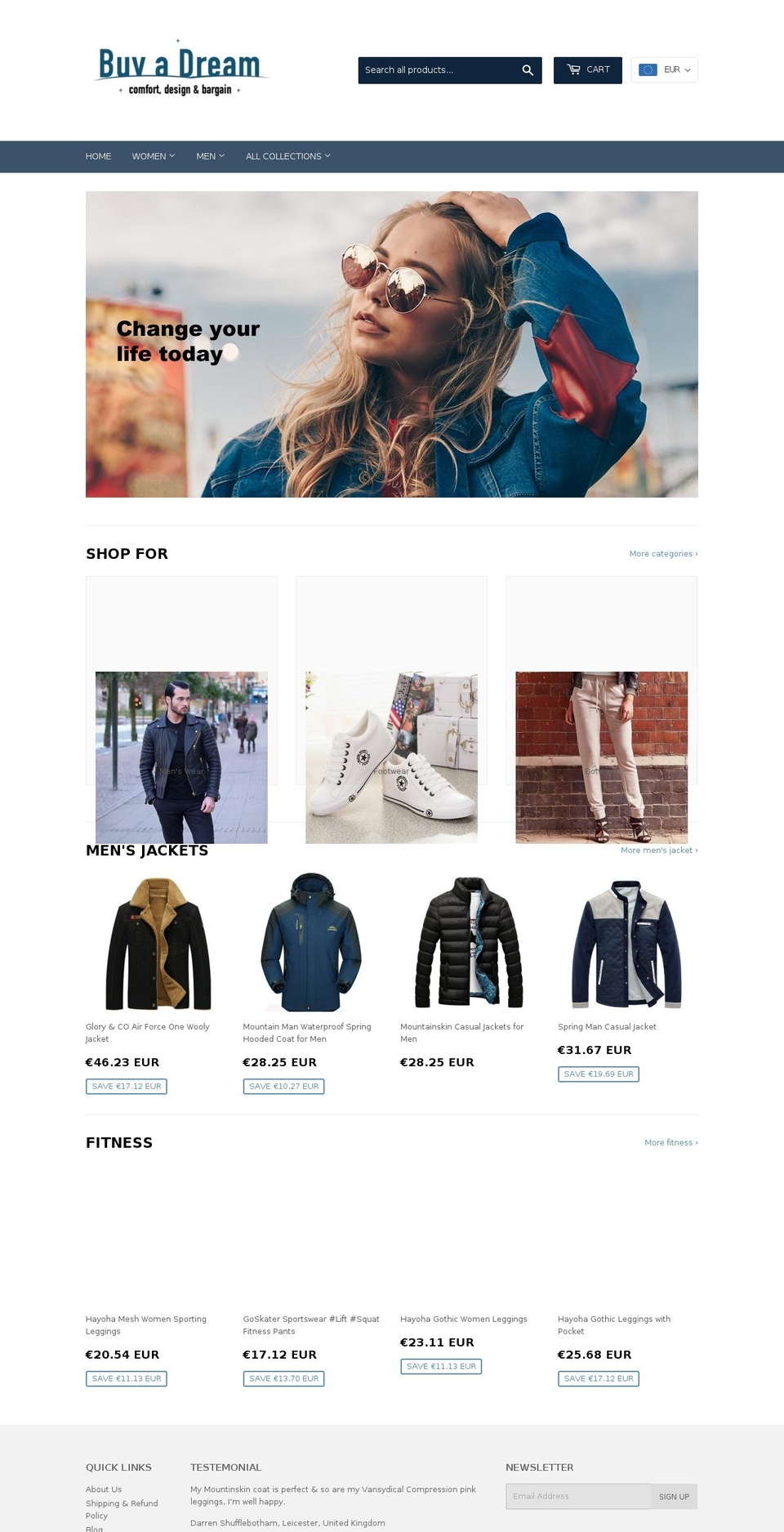 buyadream.net shopify website screenshot