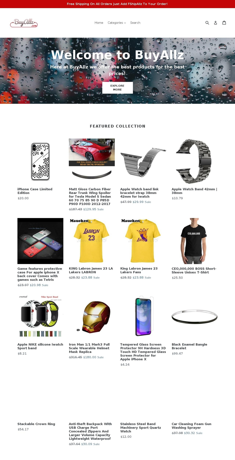 buyallz.com — Shopify storefront screenshot