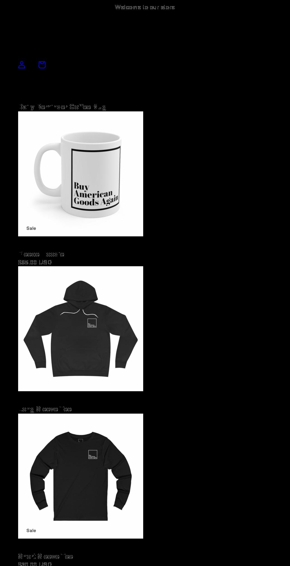 buyamericangoodsagain.com shopify website screenshot