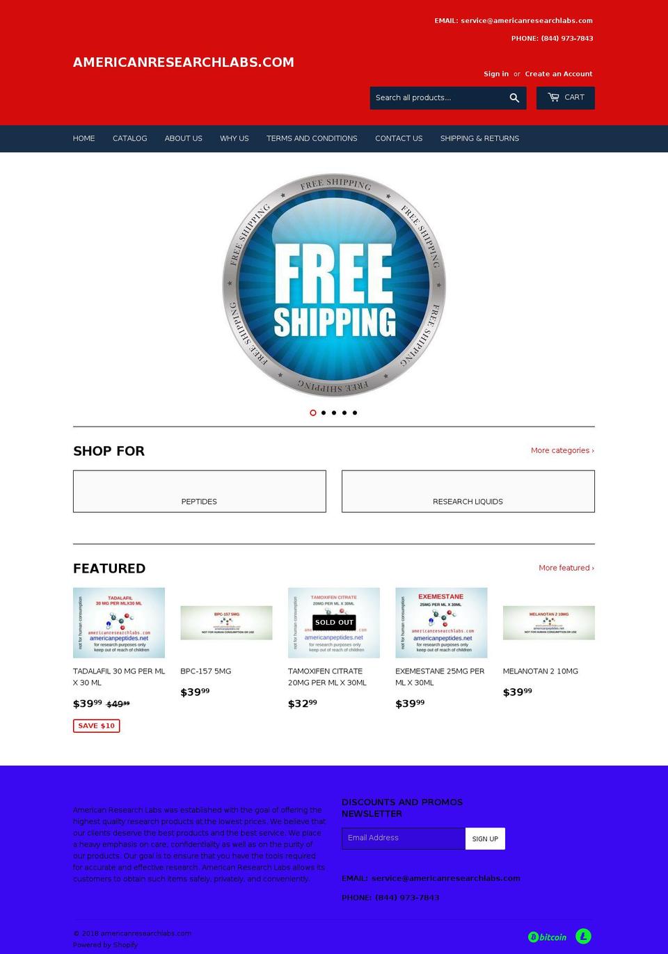 buyamericanpeptides.net shopify website screenshot