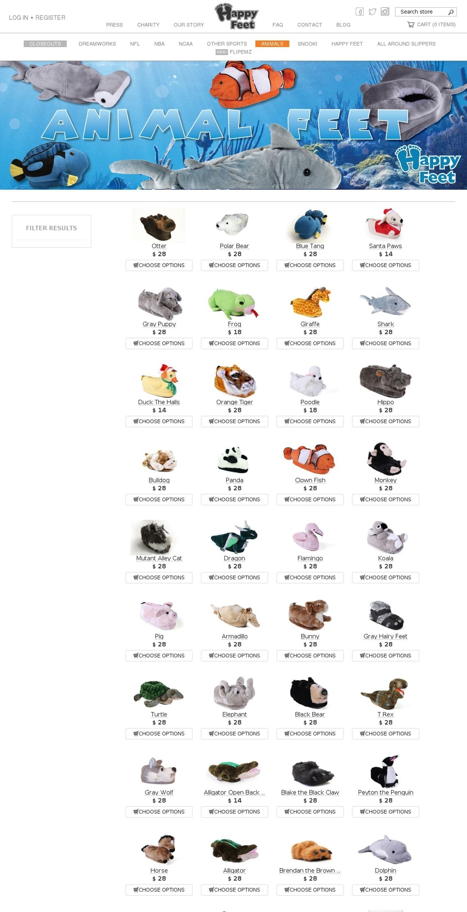 theme226 Shopify theme site example buyanimalfeet.com