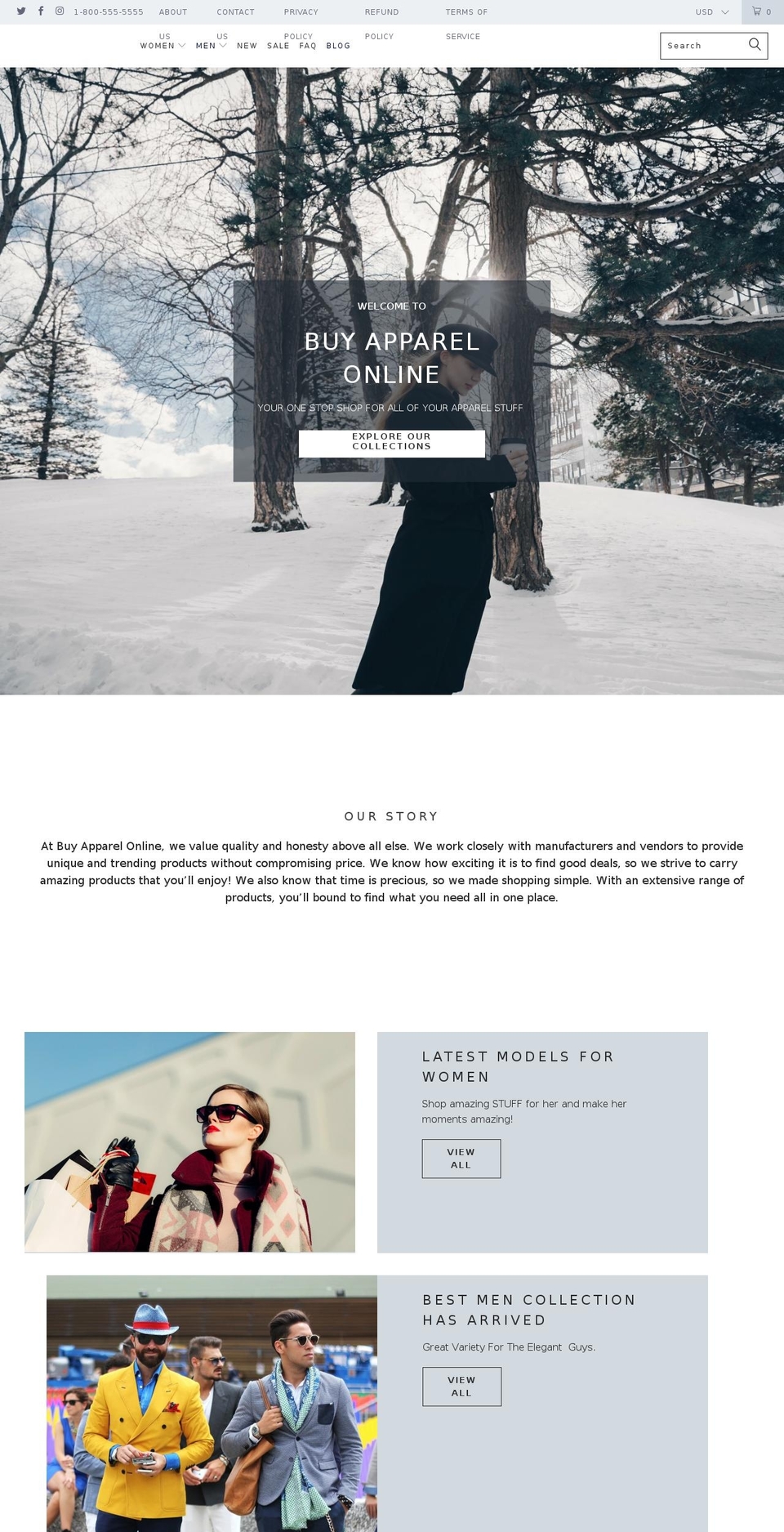 buyapparelonline.com — Shopify storefront screenshot