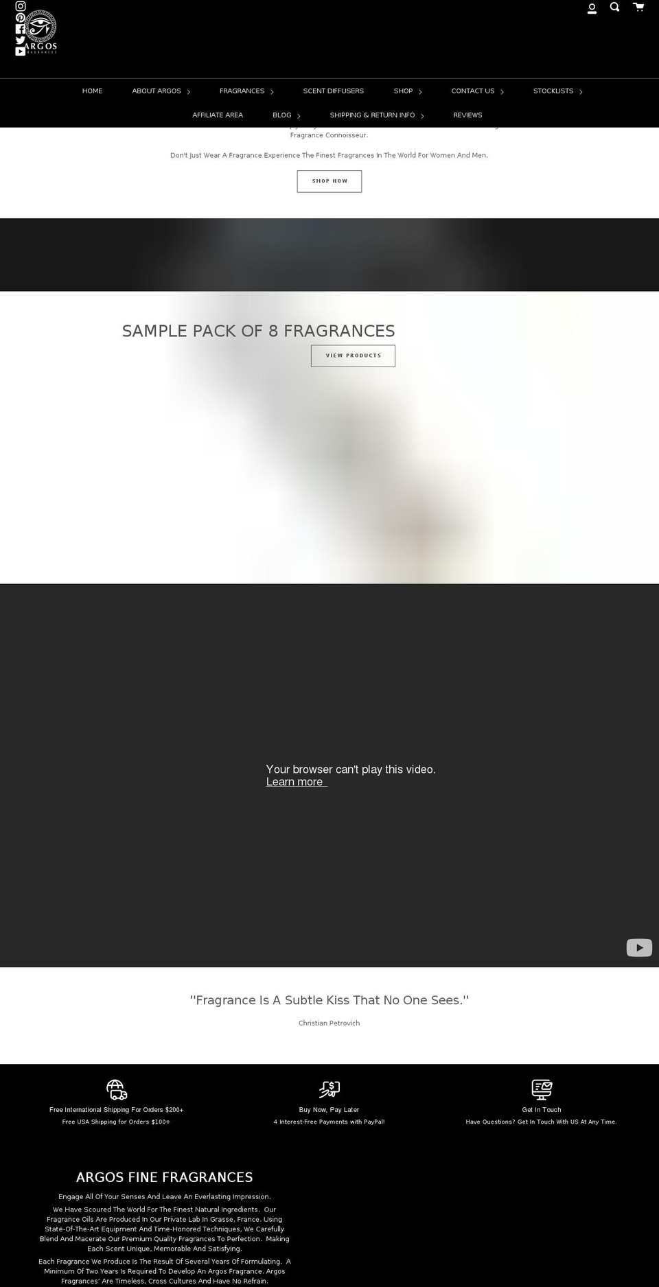 buyargos.com shopify website screenshot