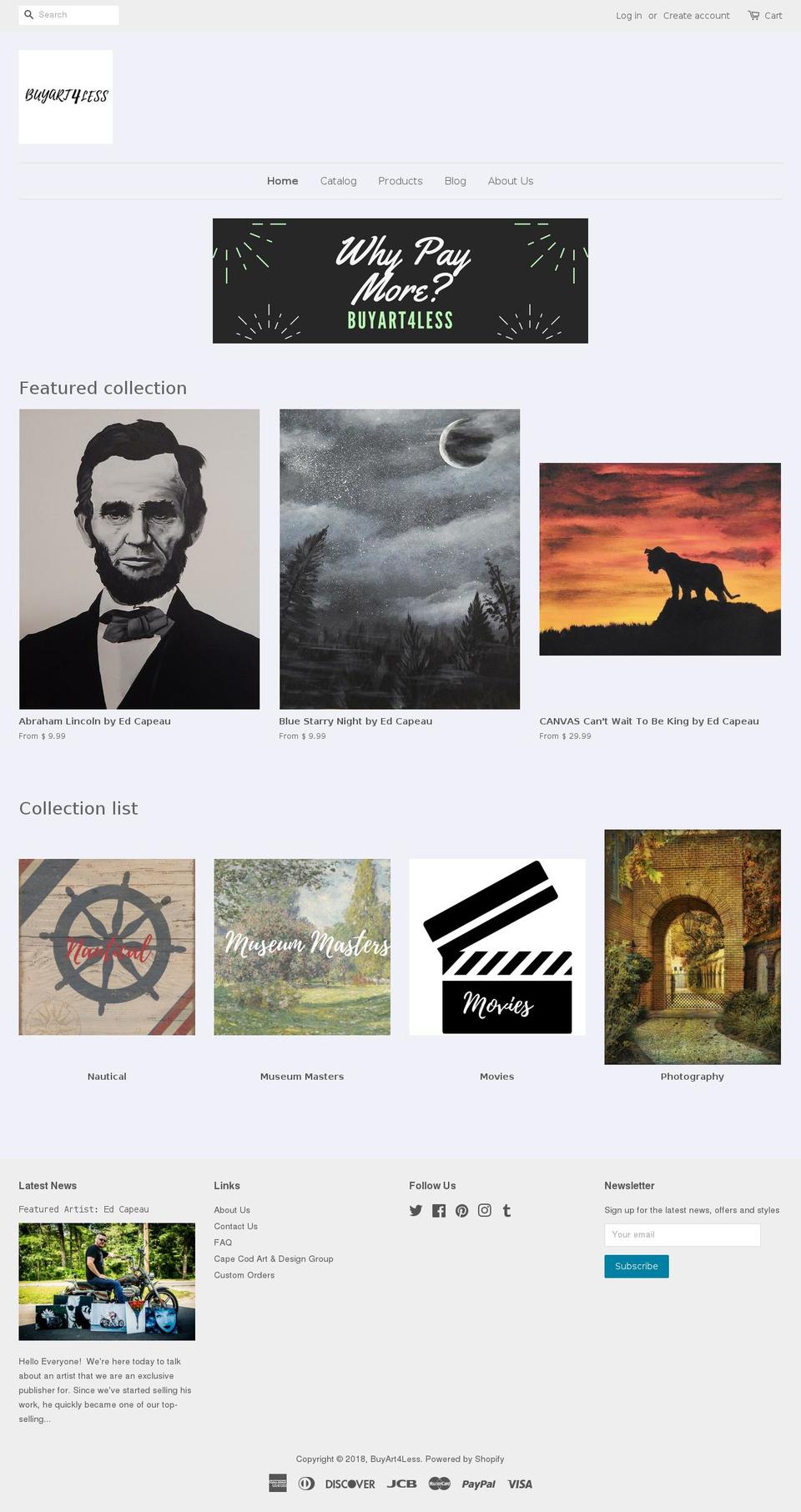buyart4less.com — Shopify storefront screenshot