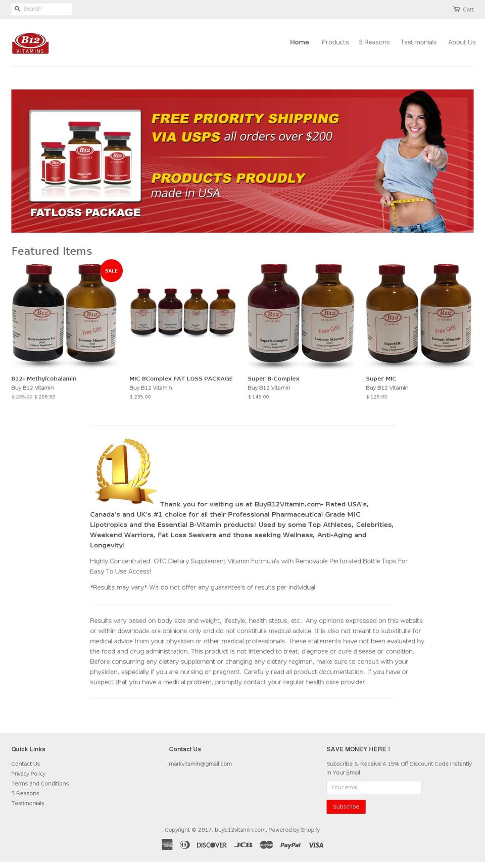 buyb12vitamins.com shopify website screenshot