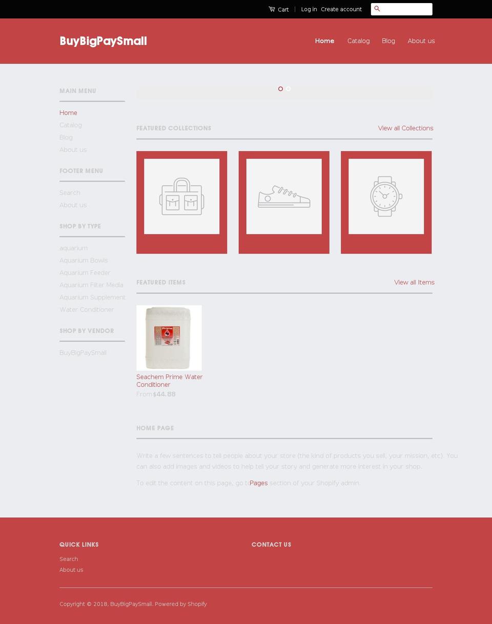 buybigpaysmall.com shopify website screenshot