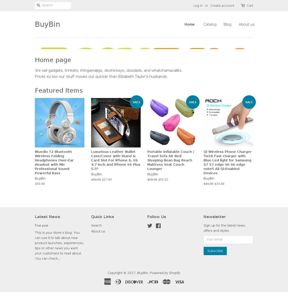 buybin.com shopify website screenshot
