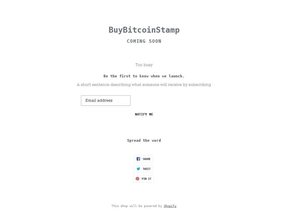buybitcoinstamp.com shopify website screenshot
