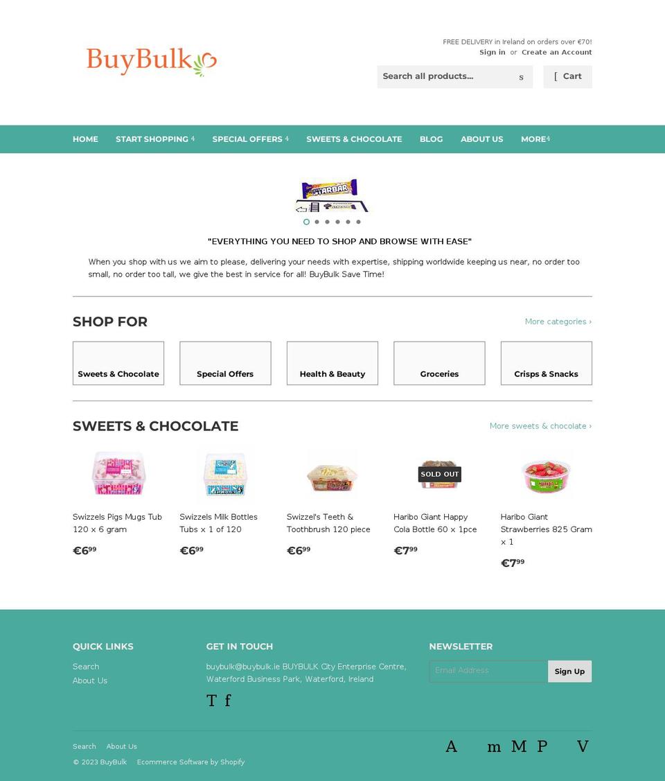 buybulk.ie shopify website screenshot