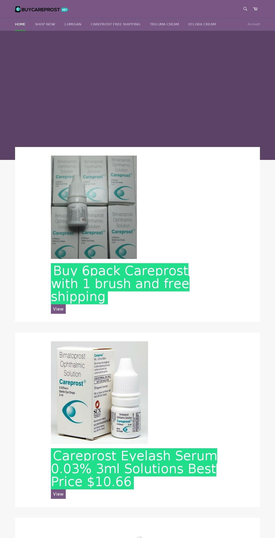 buycareprost.net shopify website screenshot