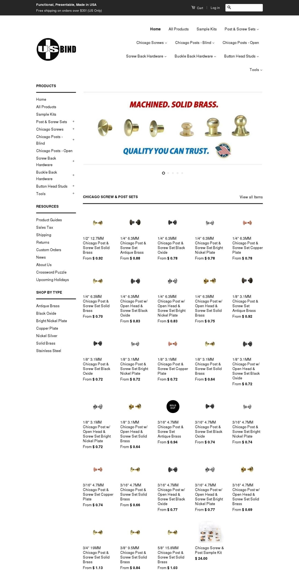 buychicagoscrews.com — Shopify storefront screenshot