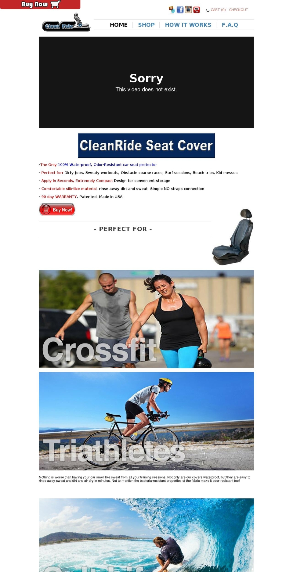buycleanride.com shopify website screenshot