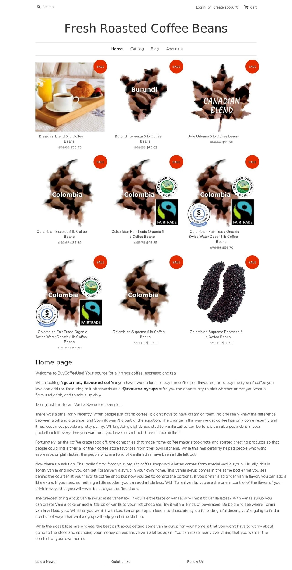 buycoffeeusa.com shopify website screenshot